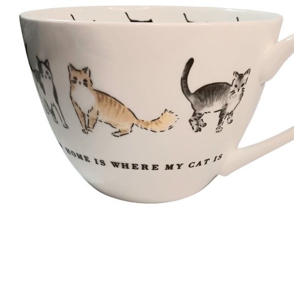 Cat Mug  "HOME IS WHERE MY CAT IS" Portobello 16 Ounces - Picture 6 of 12